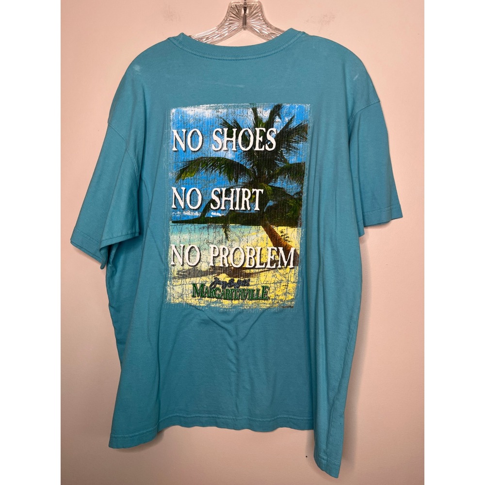 Margaritaville No Shoes No Shirt No Problem Jimmy Buffett Coastal Beach Shirt L